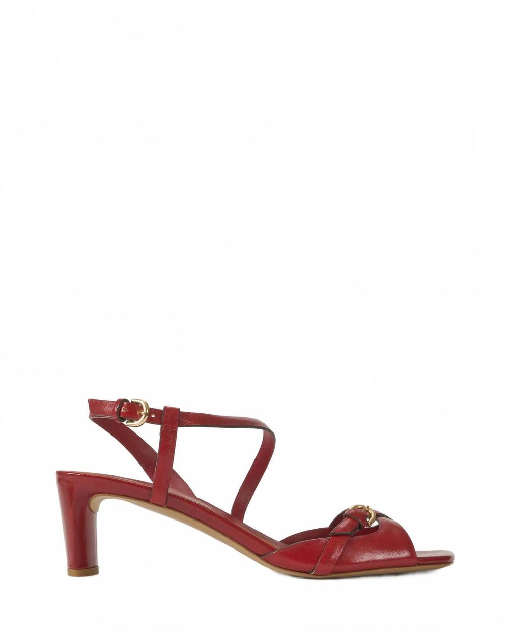 NEW DEL CARLO women's moor strappy heel sandals in pomodoro piper